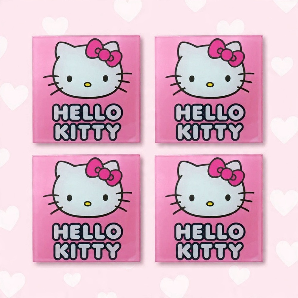 Hello Kitty Inspired Resin Coaster Set – Set of 4